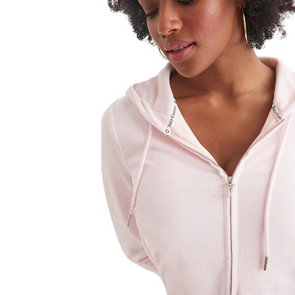 JUICY COUTURE OG Bling Velour TRACKSUIT 2 Piece Set Pink Sweatsuit Size L NWT - Picture 3 of 10